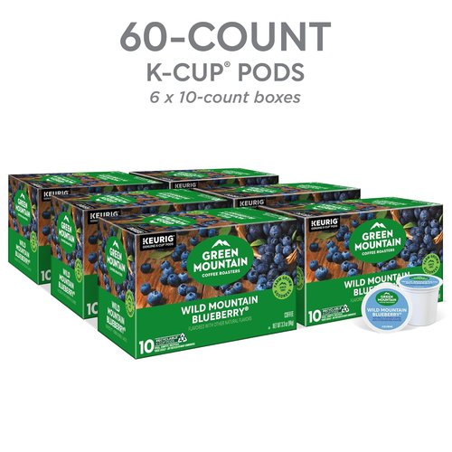 Green Mountain Coffee Roasters Wild Mountain Blueberry K-Cup Pods - Light Roast, 60 Count (6 Packs of 10)