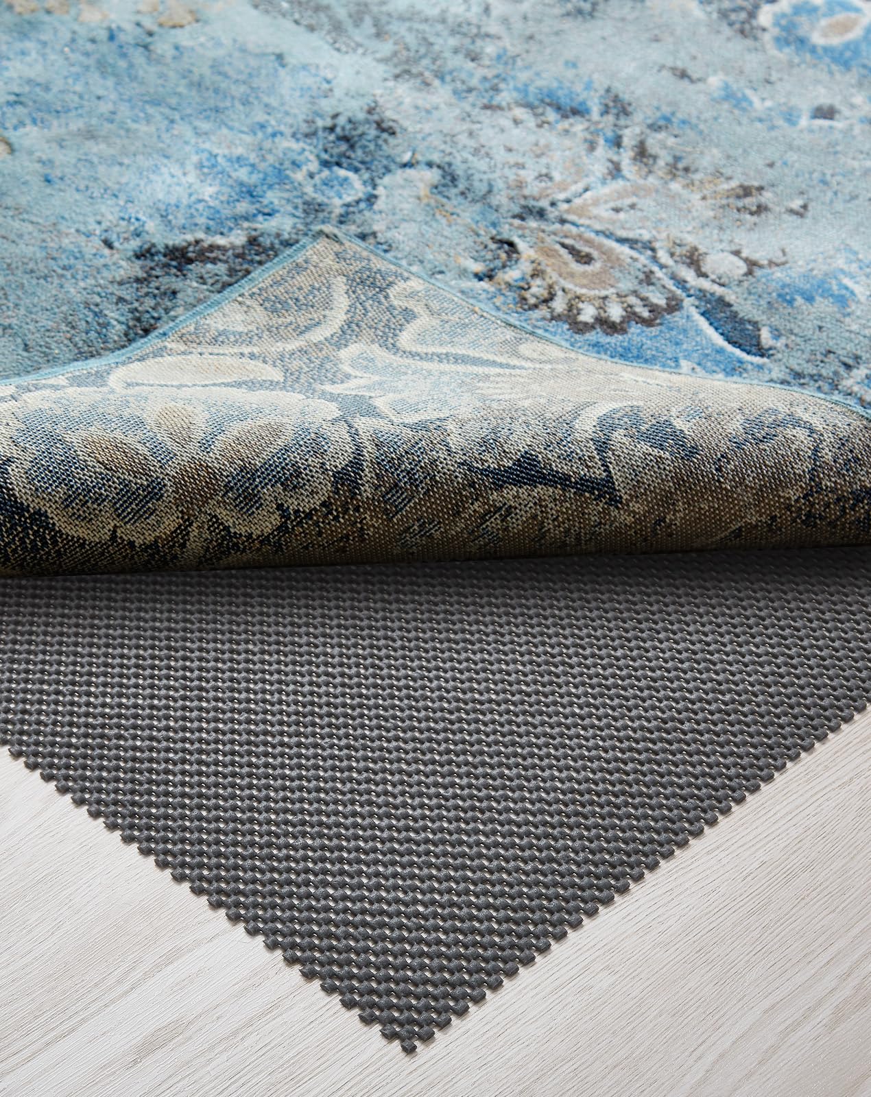 Veken 7x10 Ft Rug Pad Gripper for Hardwood Floors, Non Slip Rug Pads for Area Rugs, Thick Dark Grey Rug Grippers for Tile Floors, Under Carpet Anti Skid Mat, Keep Your Rugs Safe and in Place