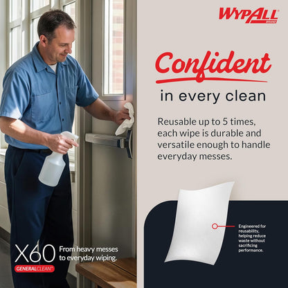 WypAll GeneralClean Jumbo Cleaning Wipes - Strong, Absorbent Cloths | Blue, 1 Roll of 1,100 Sheets