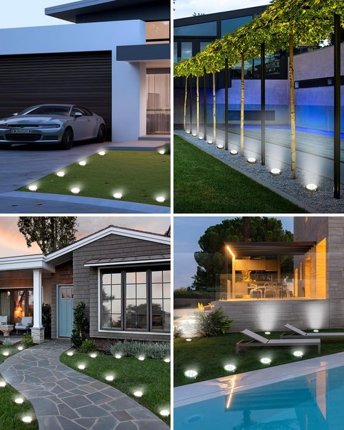 Btfarm 16 Pack Solar Lights - IP65 Waterproof LED Ground Lights for Garden & Patio - Cool White