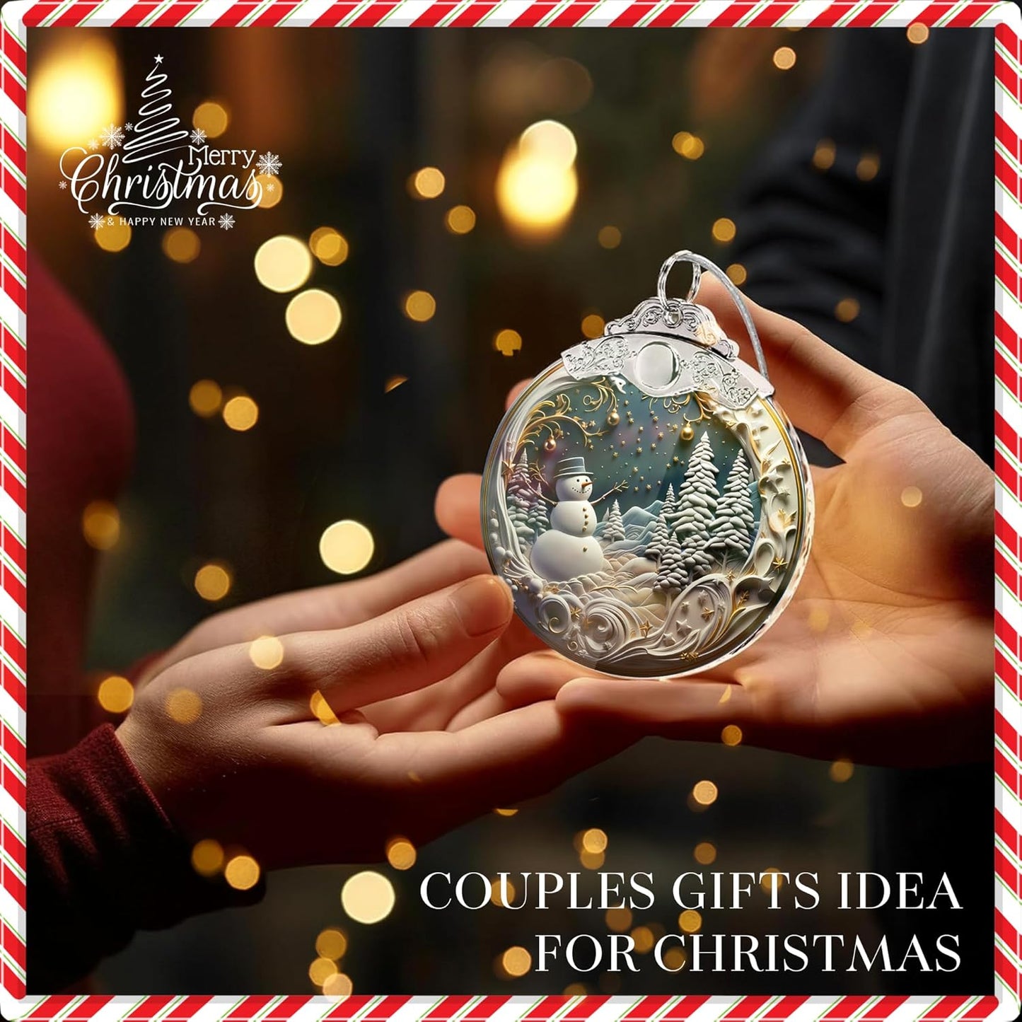 Skiennix Christmas Ornaments - Unique 4-Inch Snowman Acrylic Art for Holiday Decor | Festive Car Decorations
