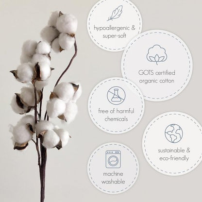 Ecolino Organic Cotton Baby Sleep Sack | 2-Way Zipper Wearable Blanket for Toddlers | Silver, 18-36 Months