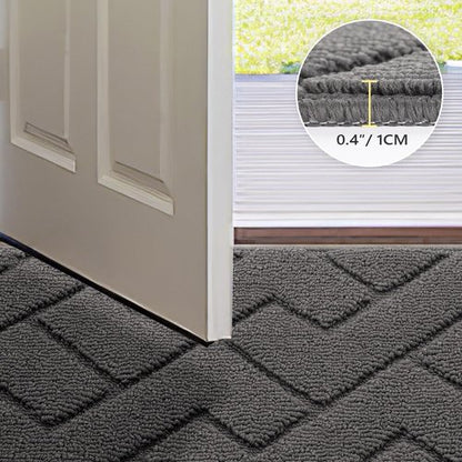 Hicorfe Indoor Doormat - Absorbent Non-Slip Welcome Mat | 20"x31.5" Grey Low-Profile Design