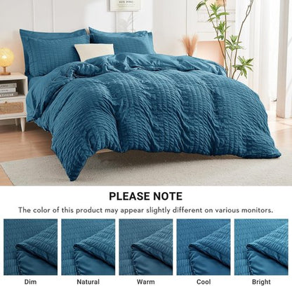 HYMOKEGE Teal Twin XL Comforter Set - 5-Piece All-Season Luxury Bedding Set with Sheets & Pillowcase
