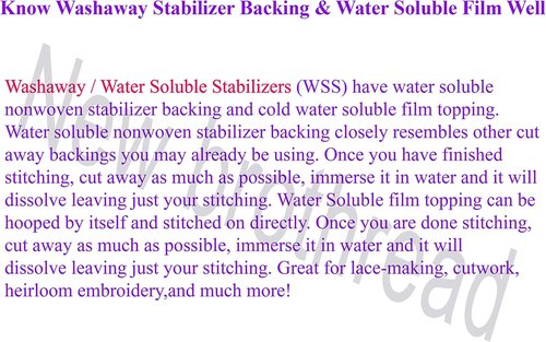 Brothread Water Soluble Embroidery Topping Film - Lightweight Clear Wash Away - 10"x10 Yd Roll for Easy Cutting