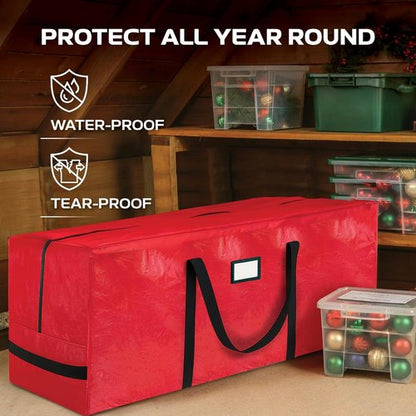 Large Christmas Tree Storage Bag | 9 Ft Heavy-Duty Waterproof Bag with Reinforced Handles & Full-Length Zipper