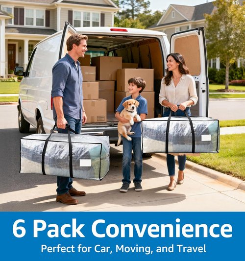 Heavy Duty Moving Bags by [Brand Name] - Extra Large Storage Totes with Padded Handles & Strengthened Zipper
