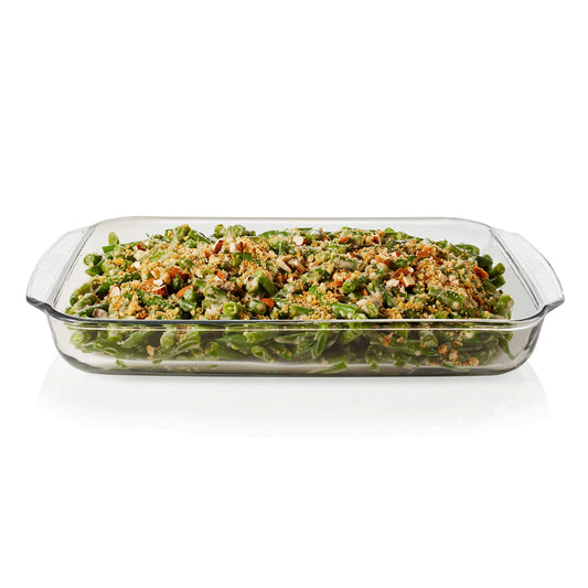 Libbey Baker's Basics Glass Casserole Baking Dish with Plastic Lid, Tote and Gel Pack, 9-inch by 13-inch