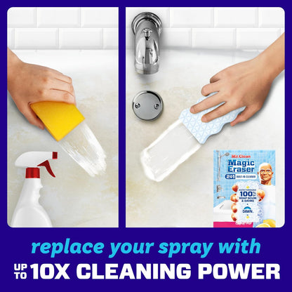 Mr. Clean Magic Eraser Sponge - Powerful Bathroom Cleaner with Lemon Scent | 5 Count Pack