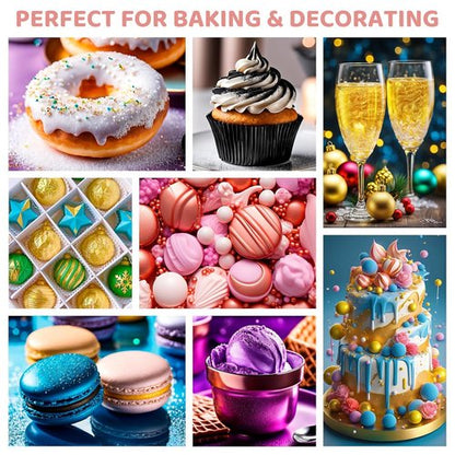 Cherrysea Luster Dust Edible Shimmer Powder - 15g Rose Gold Food Coloring for Cakes & Cocktails