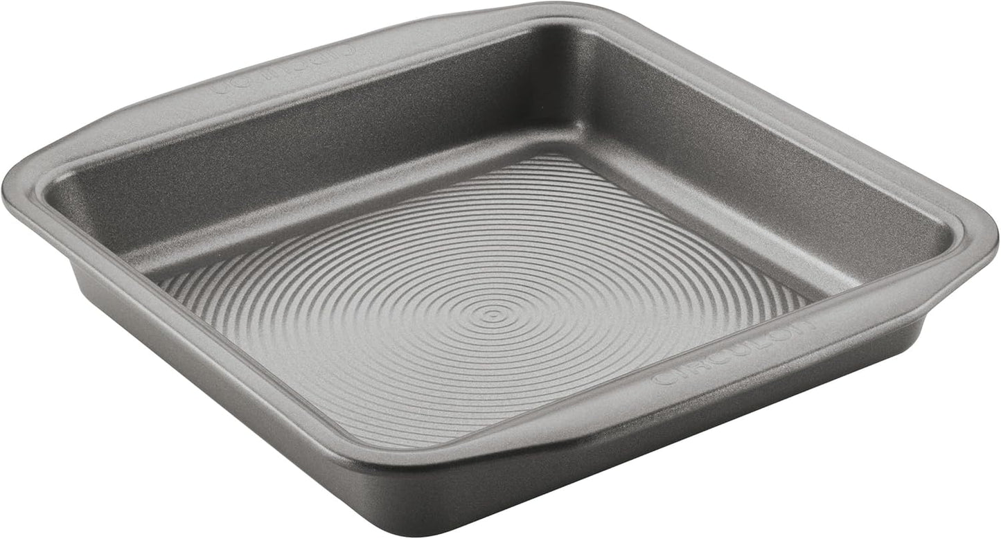 Circulon Nonstick Bakeware Square Cake Pan - 9 Inch, Durable Gray Design for Easy Baking