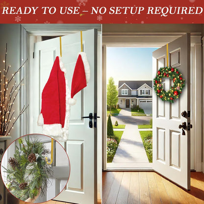 Metal Wreath Hanger 12" - Heavy Duty Over-the-Door Hook for Seasonal Decor | Gold Finish