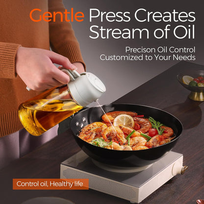 YARRAMATE 16oz Clear & Dark Brown Oil Sprayer - Versatile Kitchen Tool for Easy Cooking