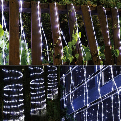 200ft LED Rope Lights by [Brand Name] - Waterproof Outdoor Lighting with 8 Modes | Flexible Tube Lights for Garden, Patio, and Party