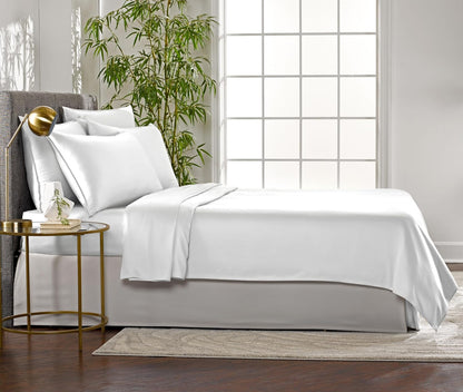 Pure Bamboo California King Sheets - 100% Organic Viscose Bed Set, Soft & Cooling | White, Double Stitching
