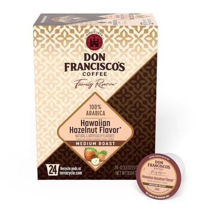 Don Francisco's Hawaiian Hazelnut Coffee Pods - 24 Count Medium Roast | Compatible with Keurig Brewers