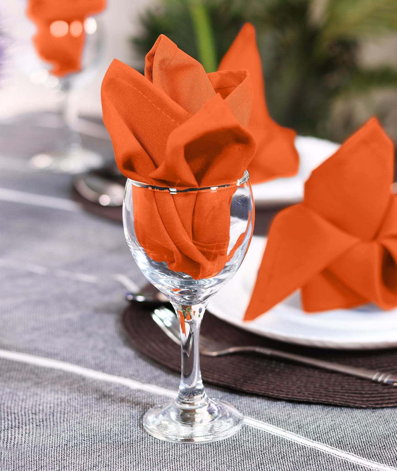Utopia Home Cloth Napkins - 12 Pack, 17x17 Inches | Vibrant Orange Dinner Napkins for Events & Gatherings
