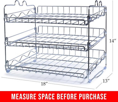 Che'mar Can Organizer - Stackable Rack for 36 Cans | Chrome Canned Food Storage for Pantry & Kitchen