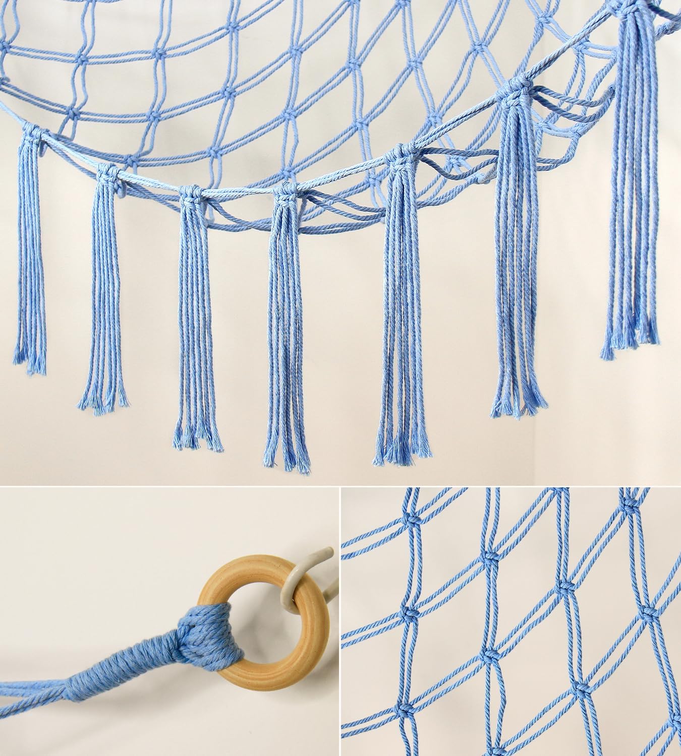 Mirolam Stuffed Animal Storage Hammock - Large Blue Toy Organizer for Nursery Decor