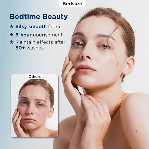 Bedsure Cooling Pillow Cases - Softer Than Silk Queen Set of 2 | Hydrating 3% HA & Ceramides, White