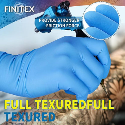FINITEX Disposable Blue Nitrile Gloves - 6mil Heavy Duty, Latex-Free, 100PCS for Food Safety