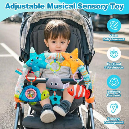 Jollybaby Musical Bassinet Mobile - Clip-On Toy with Music Box for Infants 0-12 Months | Starfish Design