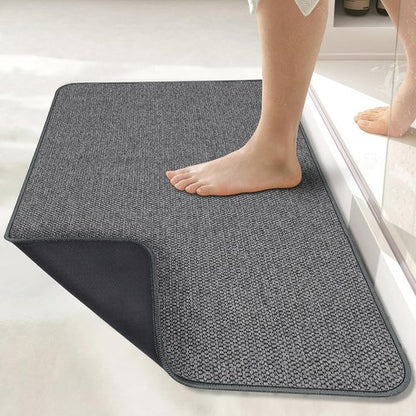 Bosap Bath Mat,Ultra Thin Bathroom Runner Rugs,Large Bath Mats for Bathroom,Quick Dry,Non-Slip,Machine Washable,Low Pile,Bath Rug,Shower Outside,Sink,Home Decor Accessories.Dark Grey,3'x4'(36x48inch)
