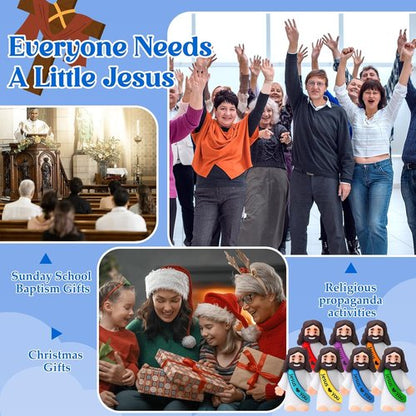 Bememo Jesus Figures - 100 Pcs Pocket Rubber Toys for Hide and Seek | Rainbow Color Easter Gifts