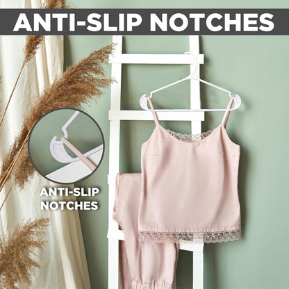 Utopia Home Plastic Hangers - 50 Pack Heavy Duty Non-Slip Hangers for Shirts & Pants | White