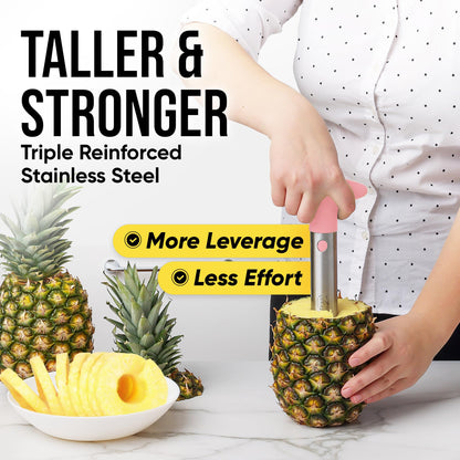 Pineapple Corer and Slicer with Triple Reinforced Stainless Steel with Thicker Blade - Easy-to-Use Pineapple Corer & Pineapple Cutter - Pineapple Slicer and Corer Tool for Easy Core Removal by Zulay