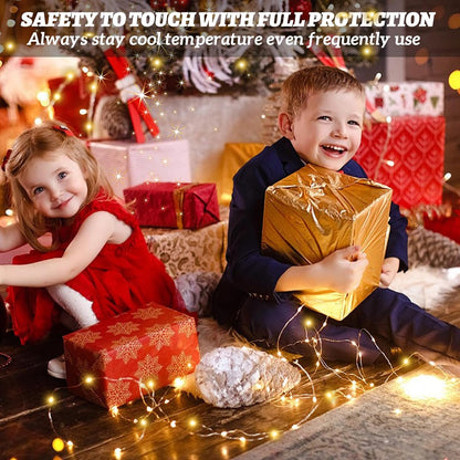 Skiennix 33ft 100 LED Fairy String Lights - Waterproof Warm White Twinkle Lights for Indoor/Outdoor Decor