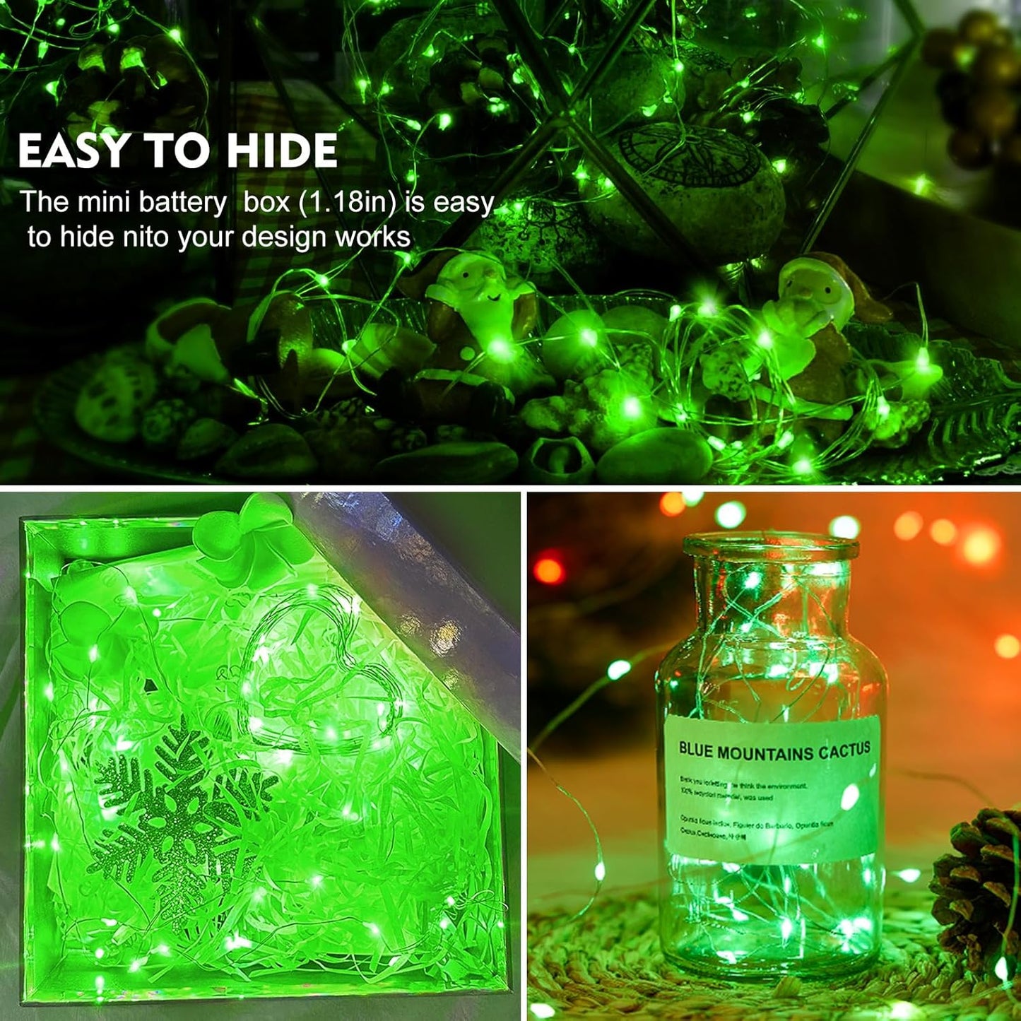 AIKEI LED Fairy Lights - 6 Pack Battery Operated Mini String Lights | Waterproof 7ft 20 LED for Weddings, Parties, and Home Decor