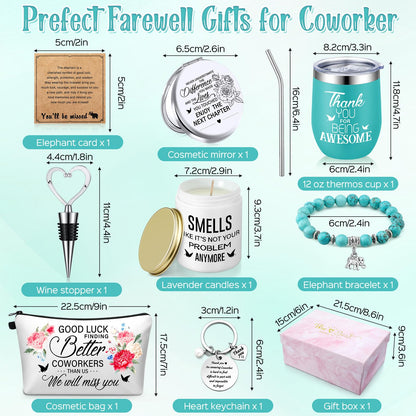 Perthlin Farewell Gifts Coworkers Going Away Gift for Women Lucky Goodbye Box for Coworker Lady Manager Employee(Thank You)