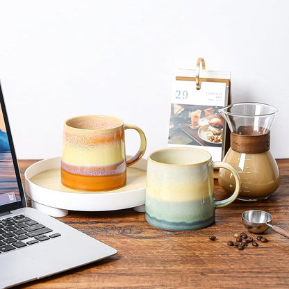 Orange 20 oz Large Ceramic Coffee Mug - Handmade Glazed Stoneware