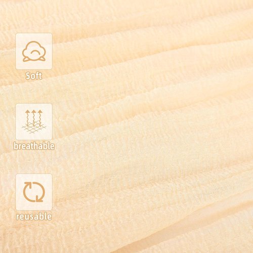 Beige Cheesecloth Table Runner - 35x120 Inches Rustic Boho Decor for Engagements & Baby Showers
