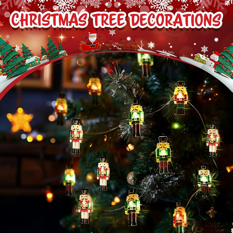 Nutcracker Christmas LED String Lights 10ft 30 LEDs Indoor Outdoor Decor Variation of THIS listing
