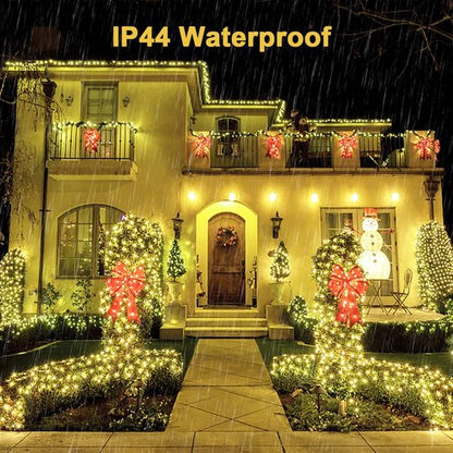 JMEXSUSS 360 LED Christmas Net Lights - Waterproof, Connectable 12ft x 5ft with Remote | Warm White Mesh Lights for Outdoor Decorations
