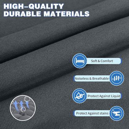 Skiennix Twin Mattress Protector - Waterproof Fitted Cover with 18" Deep Pocket | Noiseless & Breathable, Dark Gray (39" x 75")