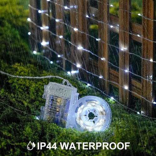JMEXSUSS Fairy Lights - 400 LED Battery Operated String Lights | 132ft Copper Wire with Remote & 8 Modes for Outdoor Decor