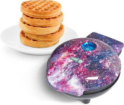 Dash Mini Waffle Maker - Compact Electric Waffle Iron with Nonstick Surface - Galaxy Print Design