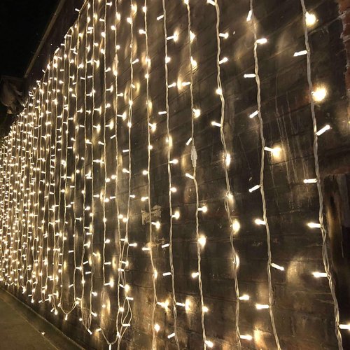 Magictec 300 LED Curtain String Lights - 8 Lighting Modes for Indoor/Outdoor Decor | Warm White