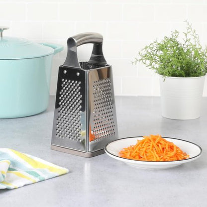 Martha Stewart Sprucedale 9.5-Inch Stainless Steel Box Grater - Versatile 4-Sided Kitchen Tool for Cheese & Food Prep