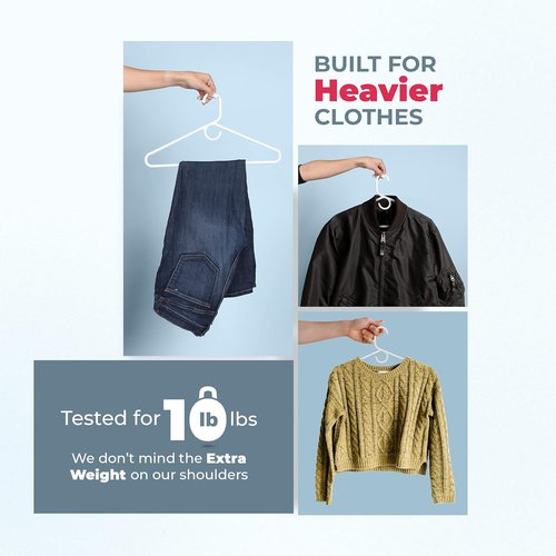 Made in USA Heavy Duty Plastic Clothes Hangers - Strong, Thick Hangers for Jackets & Coats | 18-Pack Black