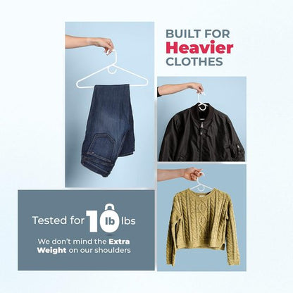 Made in USA Heavy Duty Plastic Clothes Hangers - Strong, Thick Hangers for Jackets & Coats | 18-Pack Black