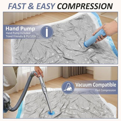 Cozy Essential Vacuum Storage Bags - 80% Compression Space Saver for Clothes & Bedding | 4 XXL Jumbo Bags