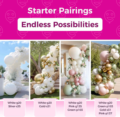 Bezente White Latex Balloons - 100 Pack 12-Inch Round Helium Balloons for Weddings & Parties