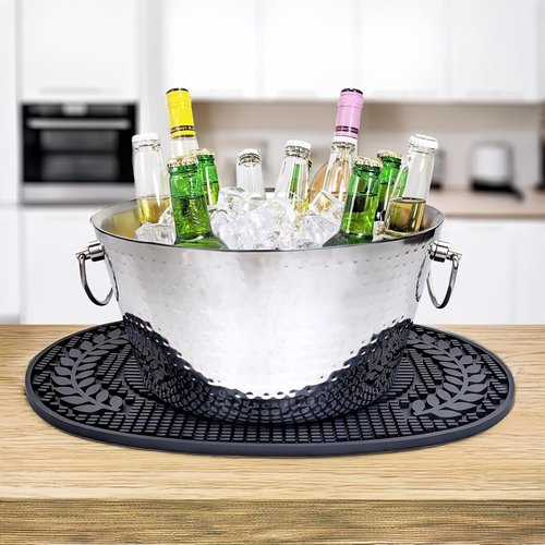 BREKX Insulated Multi-Functional Home Bar Mat - Heat/Water Resistant Dish Mat, Rubber Self Drying Mat - 20.5" x 13.5" XL- Insulated Bar Mat for Home Bar - Mimosa Bar Supplies for Kitchen