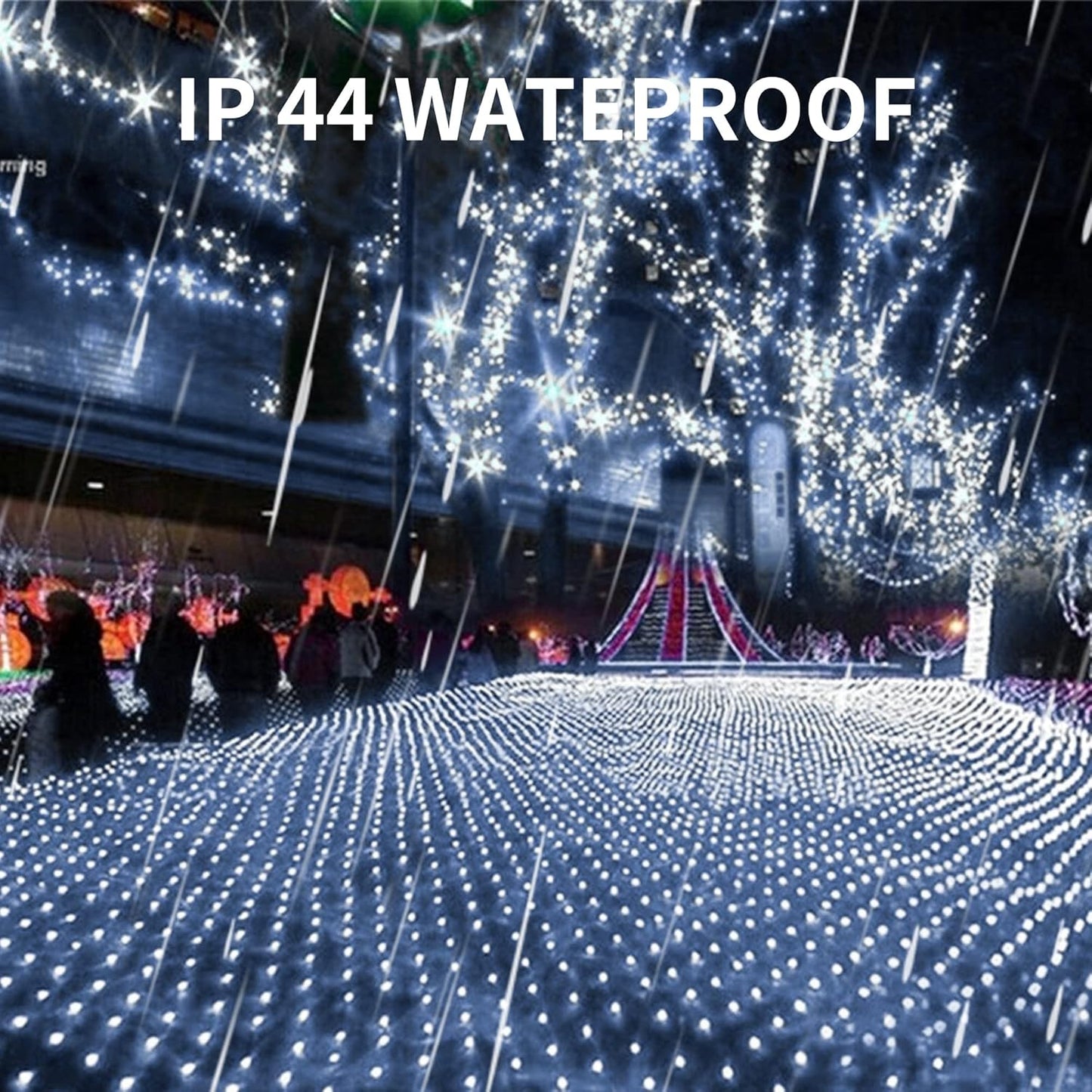 Dazzle Bright 360 LED Net Lights - 12FT x 5FT Waterproof String Lights with 8 Modes | Indoor Outdoor Christmas Decor (White)