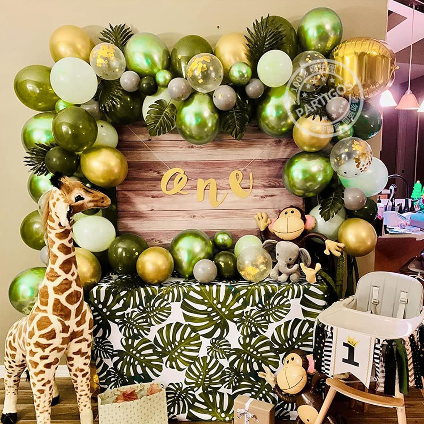 PartyWoo Metallic Lime Green Balloons - 140-Piece Arch Kit for Spring Birthday & Tea Party | 5-12 Inch Sizes