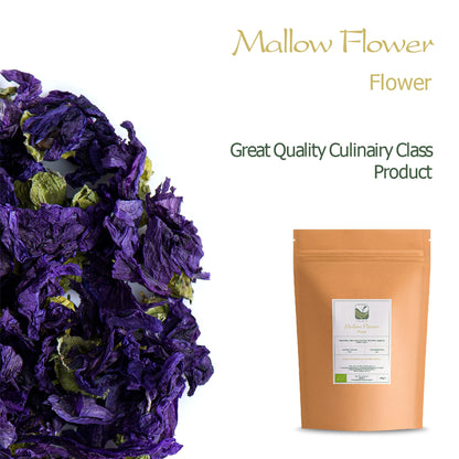 Mallow Blue Flower Tea Blossom - Malva Sylvestris Malva Herb Tisane